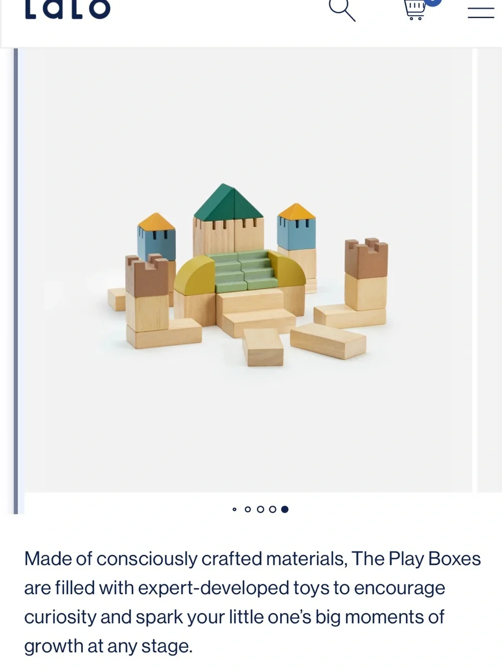 Wooden Castle Building Blocks Set by LALO Natural, Green, Blue, Yellow